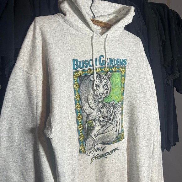 Other - Grey and blue vintage 90s animal nature wildlife hoodie hoodie Size L
